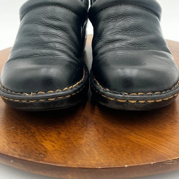 Born Concept Black Leather Slip-On Casual Loafer Clog Block Heel Women’s Sz 8M/W - Picture 6 of 10